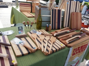 Lovely hand-crafted boards...add a salami and cheese for a great gift.